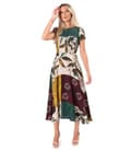 Rochie midi eleganta din viscoza imprimata