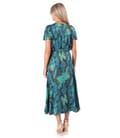 Rochie midi eleganta din satin de viscoza imprimata