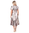 Rochie midi eleganta din organza plina de viscoza cu efect metalizat