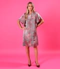 Rochie de seara din organza plina de viscoza cu efect metalizat