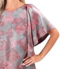 Rochie de seara din organza plina de viscoza cu efect metalizat