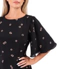Rochie midi din viscoza imprimata cu motive geometrice