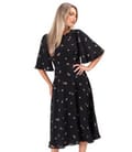 Rochie midi din viscoza imprimata cu motive geometrice
