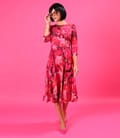 Rochie eleganta din viscoza imprimata cu motive florale