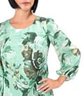 Rochie lejera din viscoza cu matase naturala imprimata cu motive florale