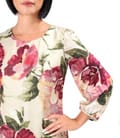 Rochie lejera din viscoza cu matase naturala imprimata cu motive florale