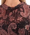 Rochie midi din voal imprimat cu motive paisley