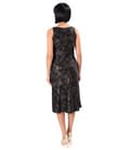 Rochie midi pe bie imprimata cu motive aurii