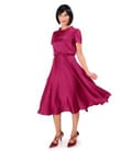 Rochie midi din satin elastic uni