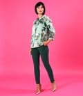 Bluza eleganta din viscoza cu matase naturala imprimata cu motive florale