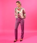 Bluza eleganta din viscoza cu matase naturala imprimata cu motive florale
