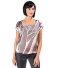 Bluza eleganta din organza plina de viscoza cu efect metalizat
