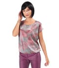 Bluza eleganta din organza plina de viscoza cu efect metalizat
