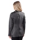 Sacou elegant satinat cu rever si floare decorativa