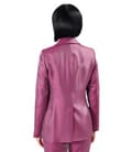 Sacou elegant satinat cu rever si floare decorativa
