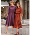 Rochie midi din tesatura satinata