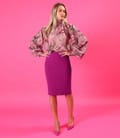 Bluza eleganta din Tencel imprimat cu motive florale