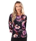 Bluza din jerse elastic gros imprimat cu motive florale
