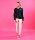 Pantaloni eleganti pana din stofa elastica