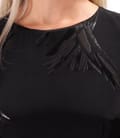 Rochie midi din viscoza cu fir metalic