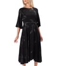 Rochie midi din viscoza cu fir metalic