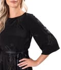 Rochie midi din viscoza cu fir metalic
