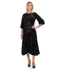 Rochie midi din viscoza cu fir metalic
