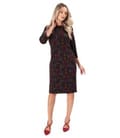 Rochie din jerse gros imprimat cu motive florale