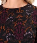 Rochie din jerse gros imprimat cu motive florale