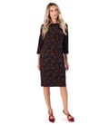 Rochie din jerse gros imprimat cu motive florale