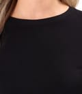 Bluza din jerse elastic uni cu snur in partea de jos
