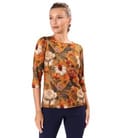Bluza din jerse elastic de viscoza imprimat cu motive florale