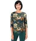 Bluza din jerse elastic de viscoza imprimat cu motive florale