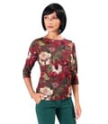 Bluza din jerse elastic de viscoza imprimat cu motive florale