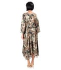 Rochie midi din viscoza cu matase naturala imprimata cu motive florale