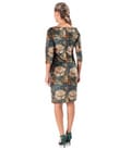 Rochie eleganta din catifea densa imprimata cu motive florale