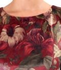 Rochie eleganta din catifea densa imprimata cu motive florale