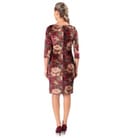 Rochie eleganta din catifea densa imprimata cu motive florale