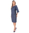 Rochie office in carouri cu bumbac si lana