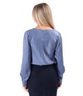 Bluza eleganta cu decolteu drapat si maneci lungi