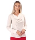 Bluza eleganta cu decolteu drapat si maneci lungi
