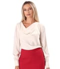 Bluza eleganta cu decolteu drapat si maneci lungi