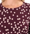 Rochie midi din viscoza imprimata cu buline