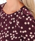Rochie midi din viscoza imprimata cu buline
