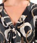 Rochie midi din viscoza cu guler esarfa