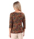 Bluza din jerse elastic de viscoza imprimat cu motive paisley