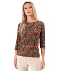 Bluza din jerse elastic de viscoza imprimat cu motive paisley