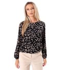 Bluza cu maneci lungi din viscoza imprimata cu buline