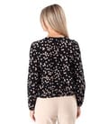 Bluza cu maneci lungi din viscoza imprimata cu buline