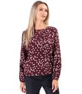 Bluza cu maneci lungi din viscoza imprimata cu buline